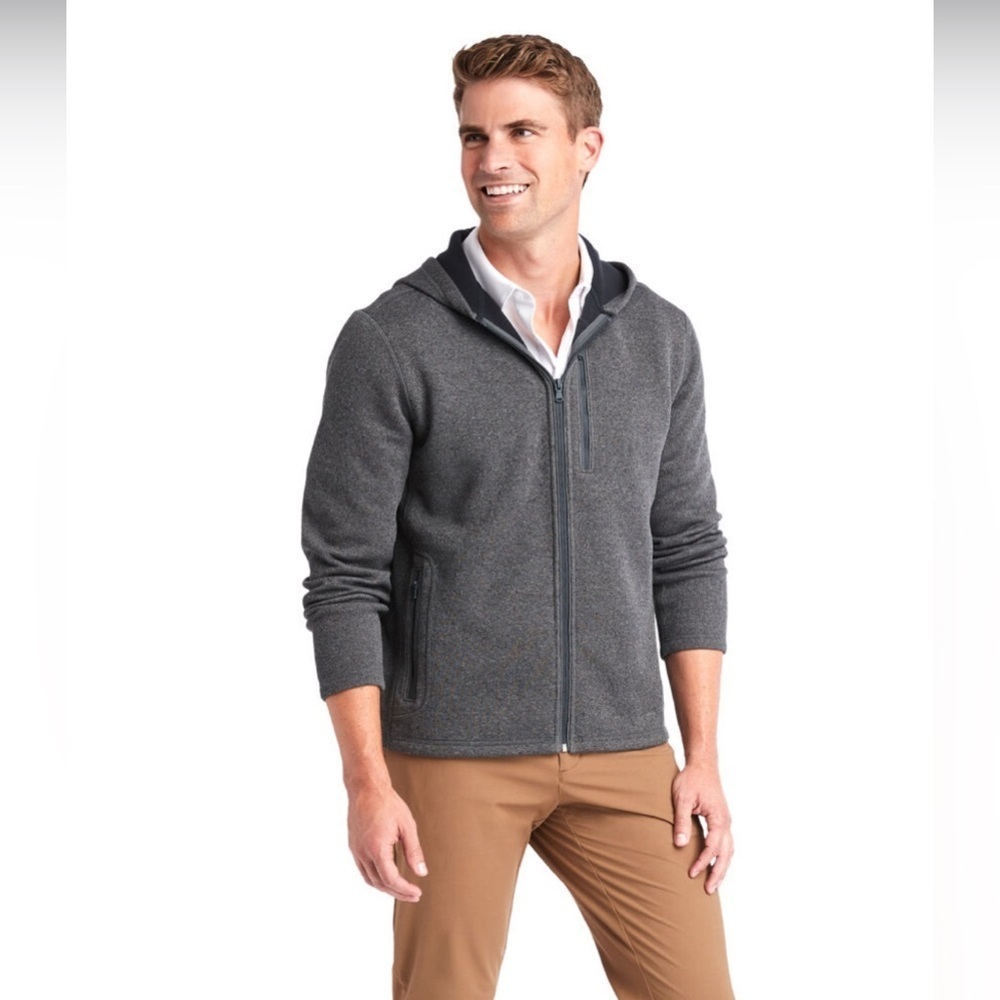 Vineyard Vines Mens Deep Bay Sweater Fleece Hoodie Full Zip Size‎ Large